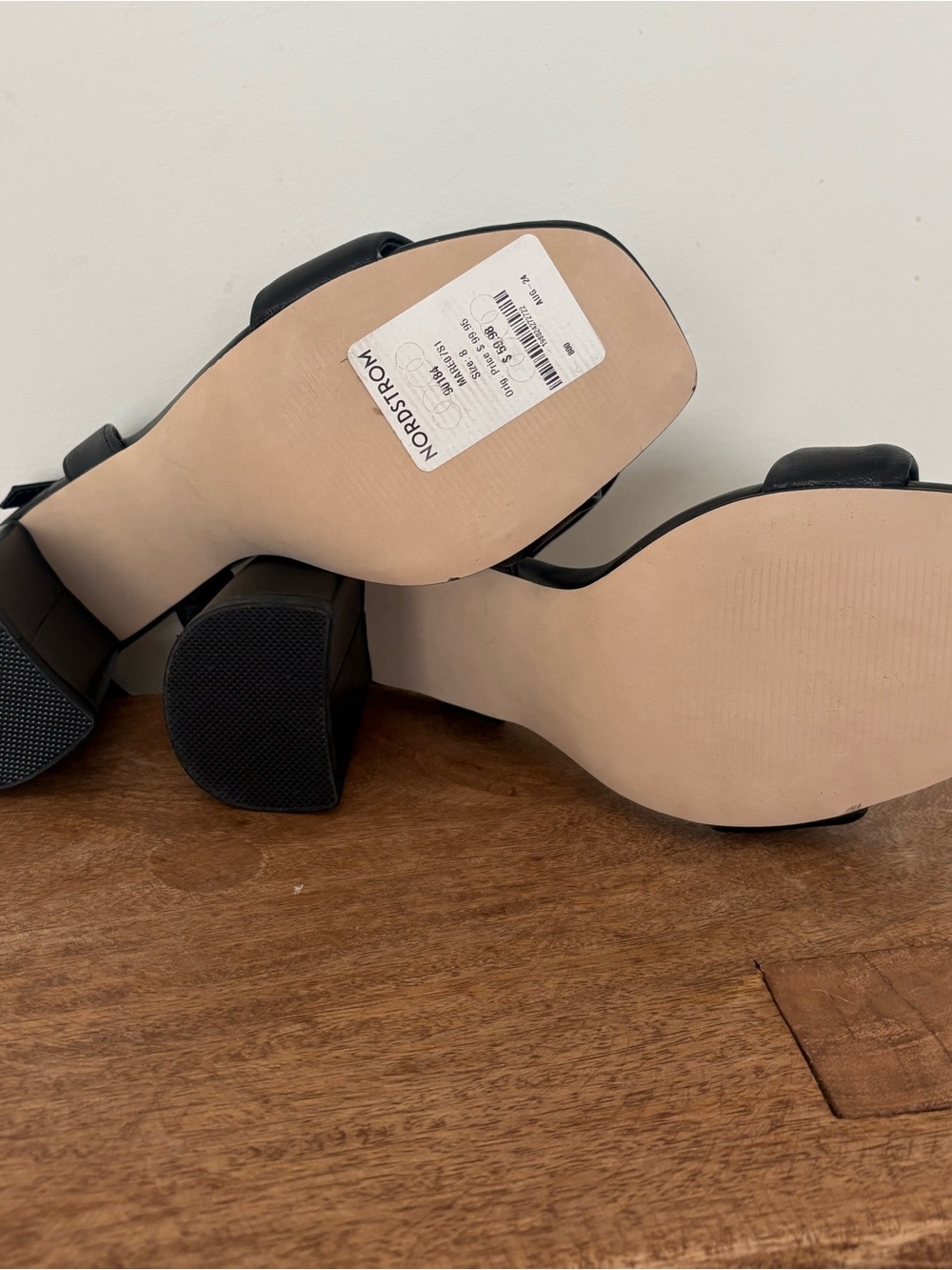 Steve Madden Mareena Black Block Heel Sandals Size 8 - Picture 7 of 8